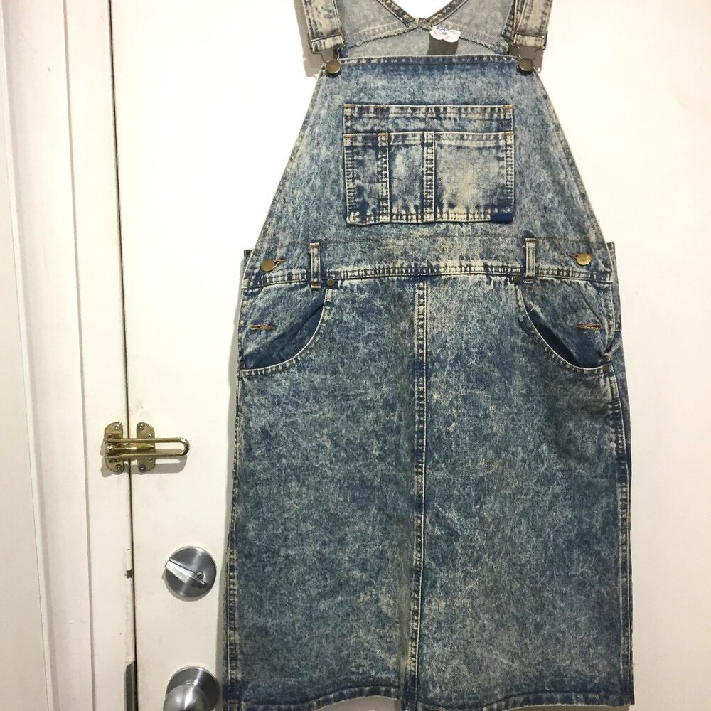 VINTAGE JEANIUS JEANS OVERALL DRESSES SIZE 34